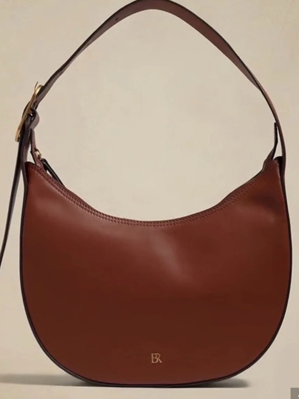 NWT Banana Republic's Leather Crescent Wristlet Bag (Chestnut Brown)